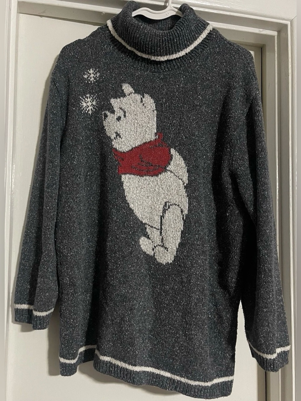 Vintage Disney Store Winnie The Pooh Turtleneck Sweater Made In USA Size Med